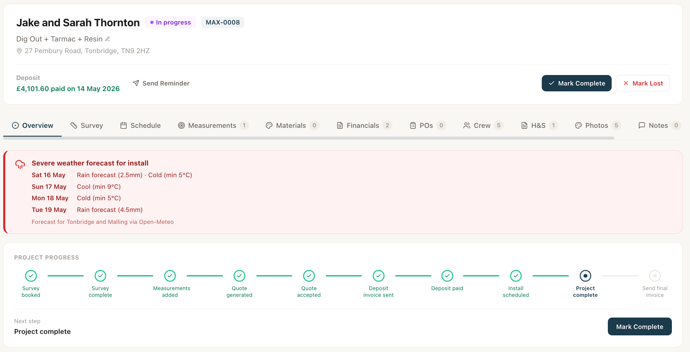 Project view
